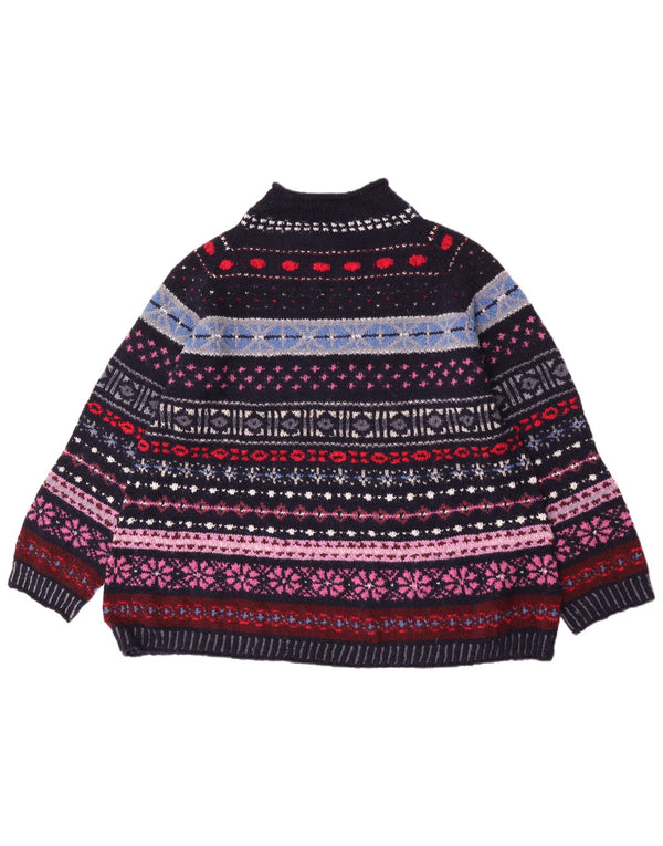 Vintage Dame Turtle Neck Jumper Sweater UK 18 XL Flerfarvet Retro