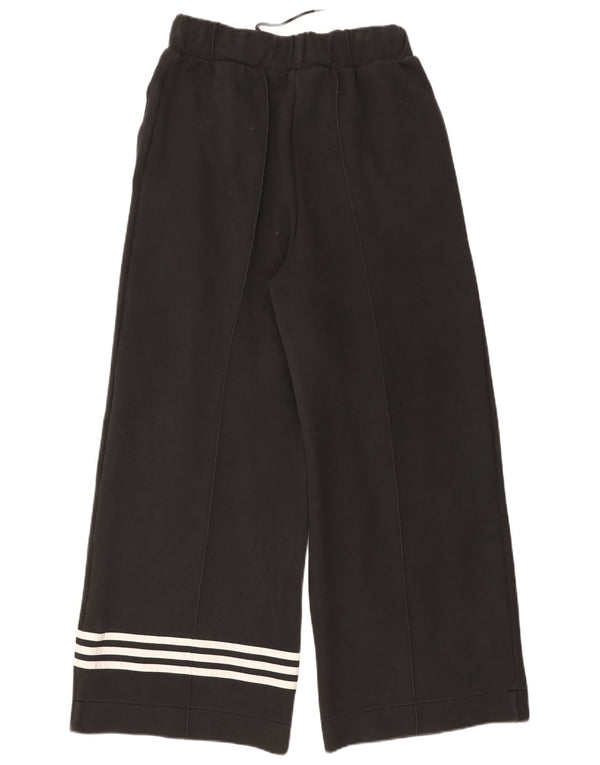 Adidas Womens High Waist Wide Leg Tracksuit Trousers UK 16/18 Large Black