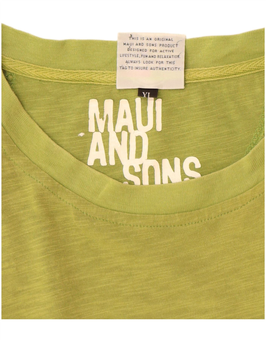 MAUI AND SONS Dame T-Shirt Top UK 18 XL Grøn Flecked Bomuld