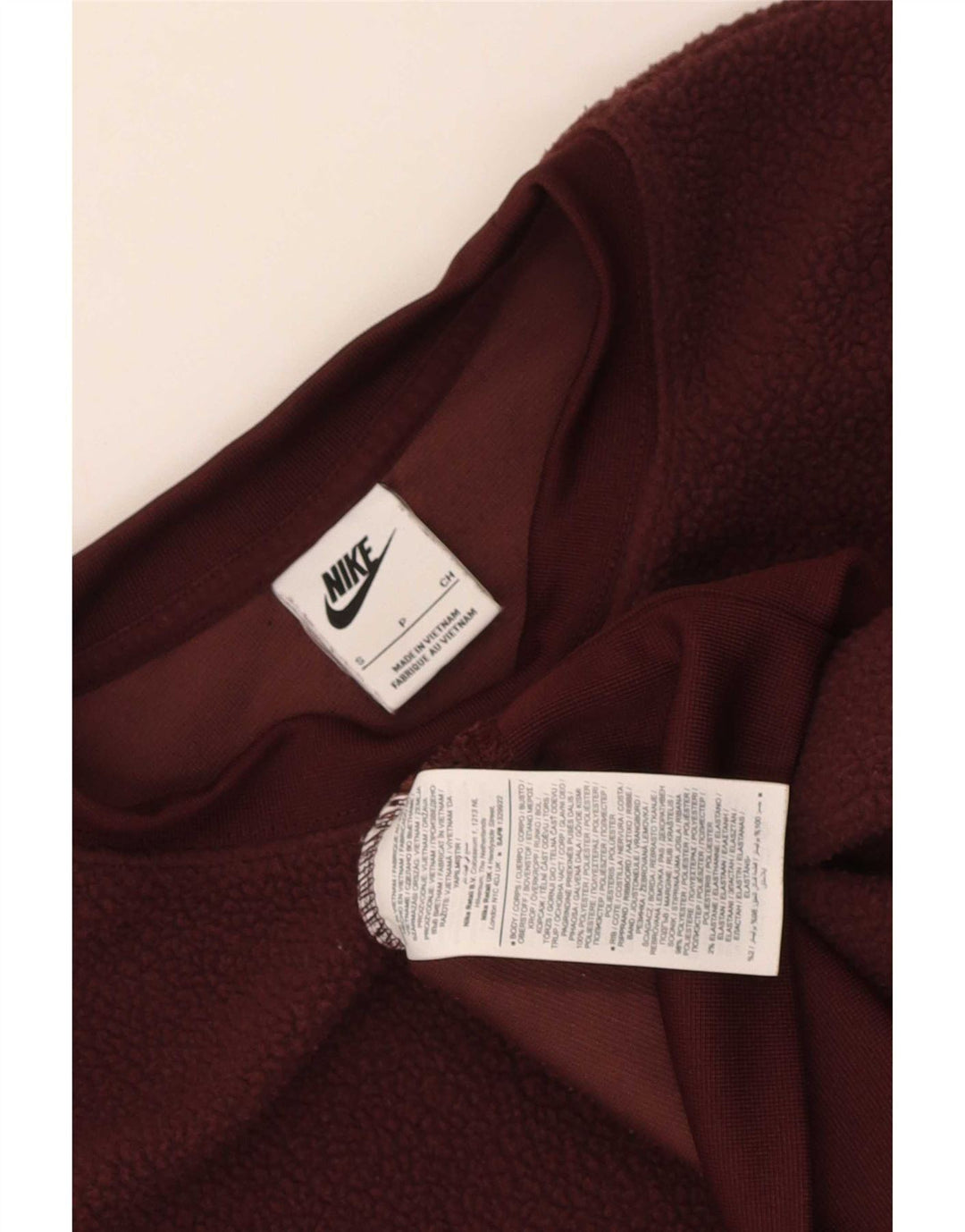 Nike Womens Crop Oversized Fleece Jumper UK 10 Lille brun polyester