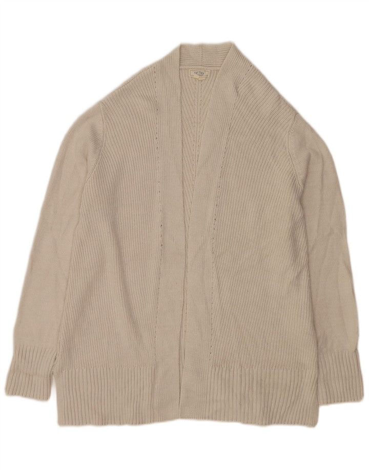 Fat Face Womens Open Cardigan Sweater UK 14 Large Off White Acryl