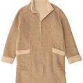 Marks & Spencer Dame Sherpa Oversized Overfrakke UK 10 Small Beige Flecked