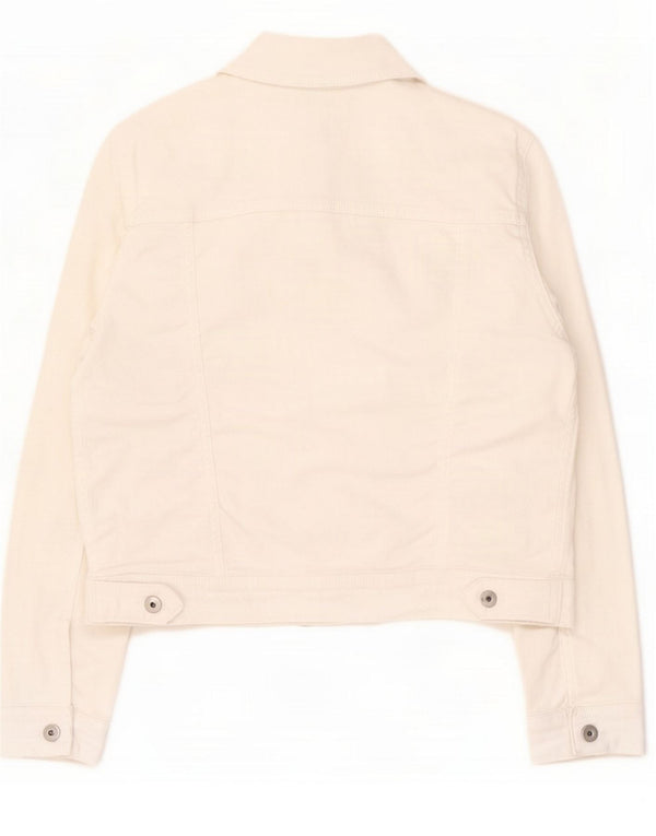Zara Dame denimjakke UK 16 Large White Cotton