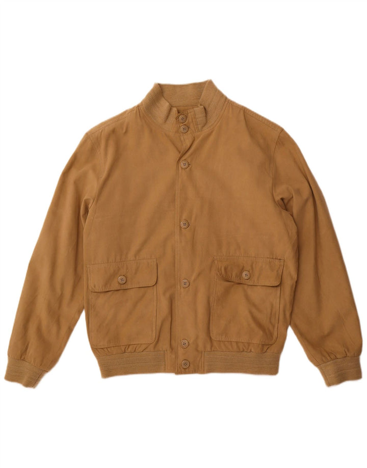 Vintage Bomberjakke til mænd UK 38 Medium Beige Polyester