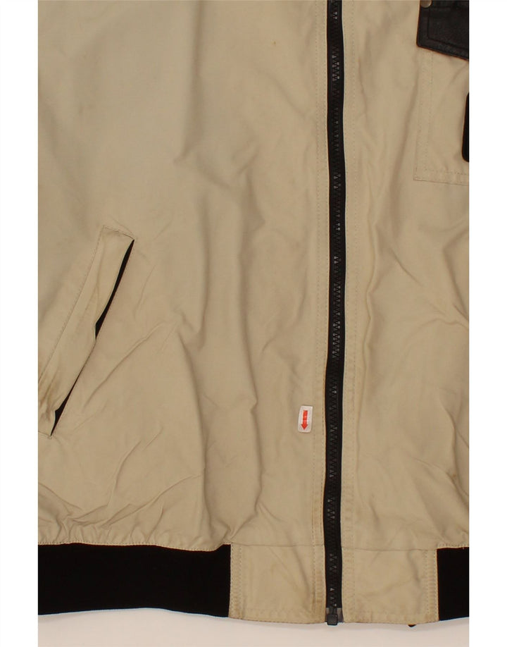 REFRIGIWEAR Mens Bomber Jacket UK 42 XL Beige Colourblock Polyester Vintage Refrigiwear and Second-Hand Refrigiwear from Messina Hembry 