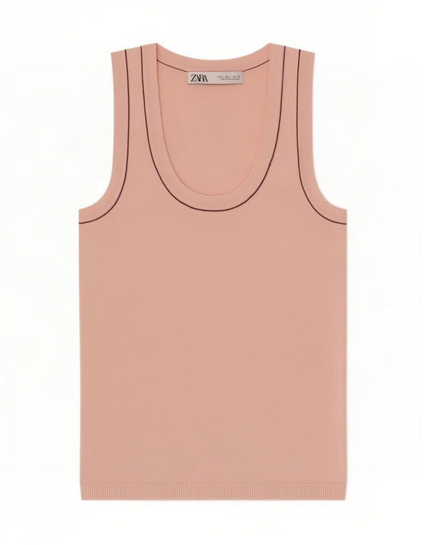 Zara Damevest Top UK 8 Small Pink Viscose