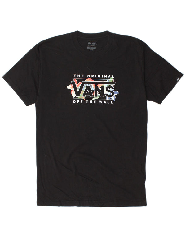 Vans Herre Classic Fit Grafisk T-Shirt Top Medium Sort Bomuld