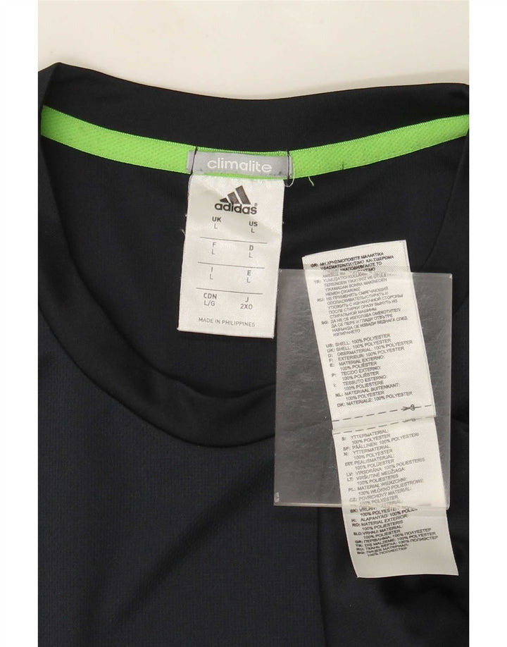 Adidas Herre Climalite T-Shirt Top Stor Marineblå Polyester