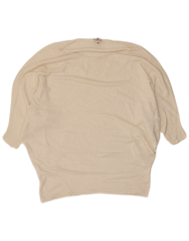 Phase Eight Dame Batwing Boat Neck Jumper Sweater UK 10 Small Off White