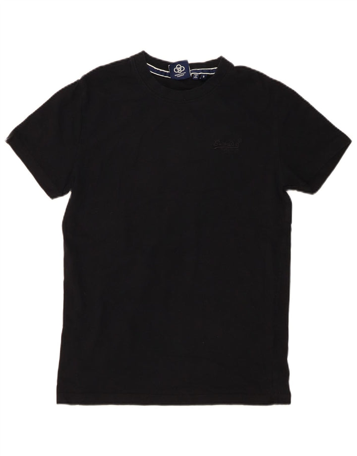 Superdry T-shirt top til mænd, lille sort bomuld