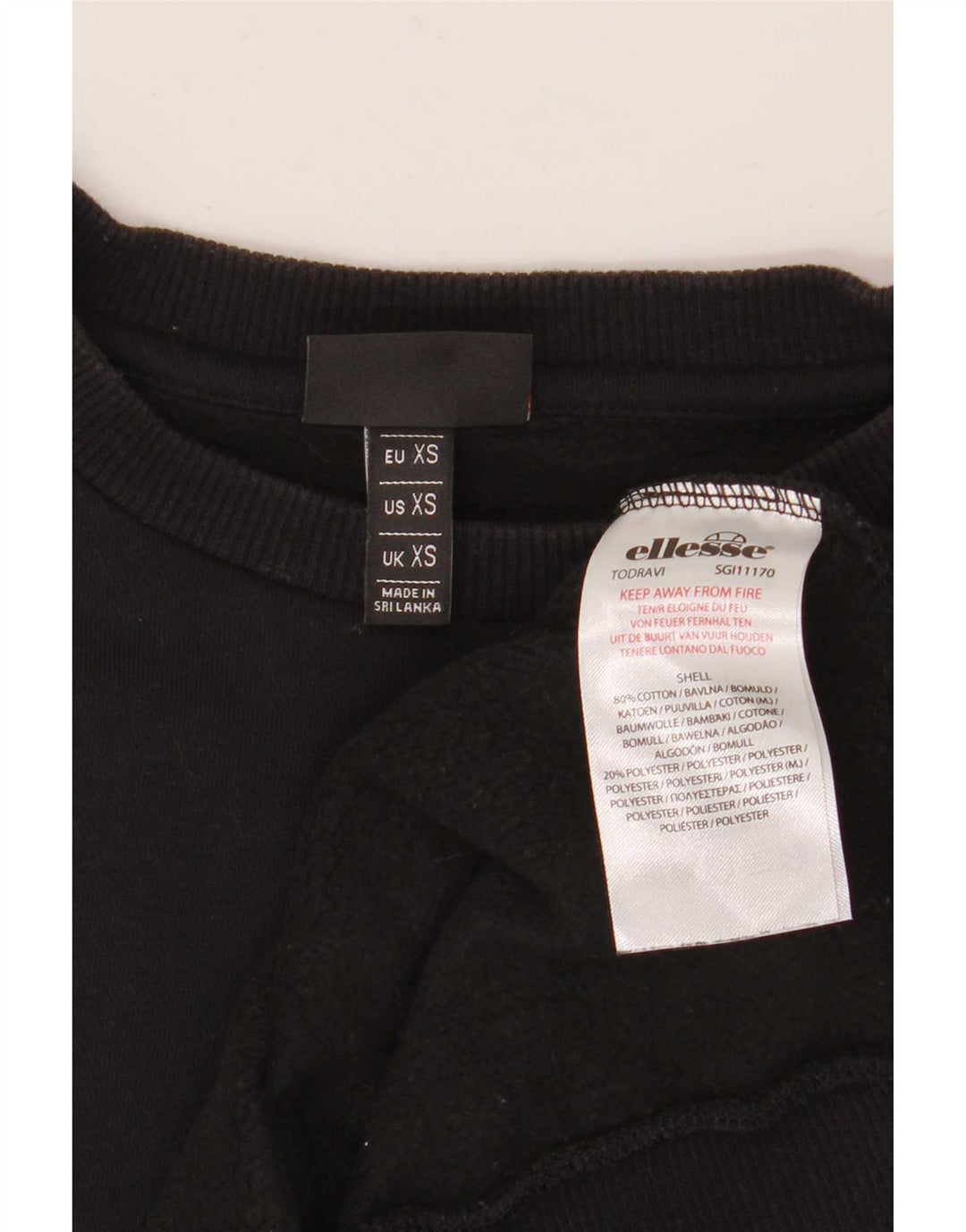 Ellesse Herre Grafisk Sweatshirt Jumper XS Sort Bomuld