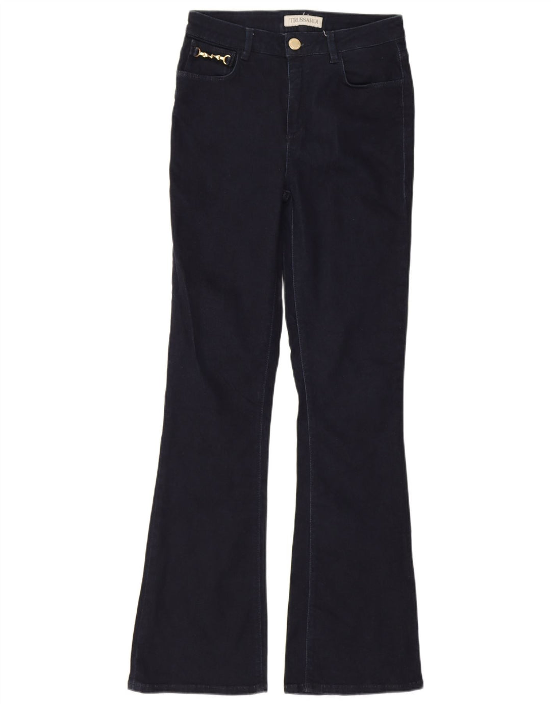 Trussardi Dame Flared Jeans W26 L31 Marineblå Bomuld