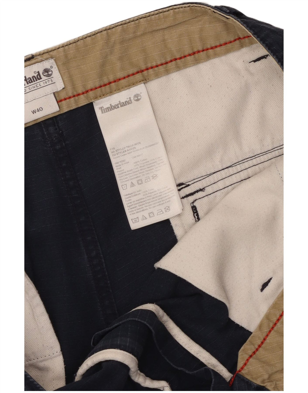 TIMBERLAND Herre Cargo Shorts W40 XL Marineblå Bomuld