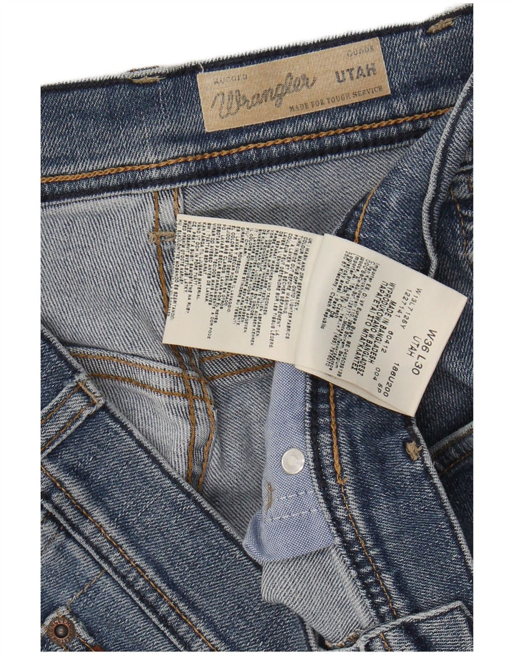 WRANGLER Herre Utah Straight Jeans W36 L30 Blå Bomuld