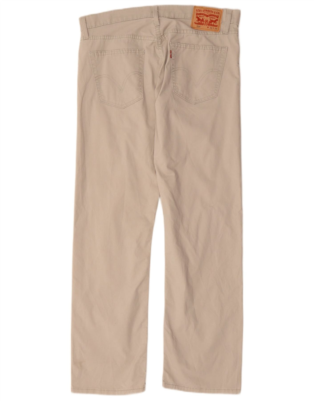 Levi's Herre 514 Straight Casual Bukser W34 L32 Hvid Bomuld