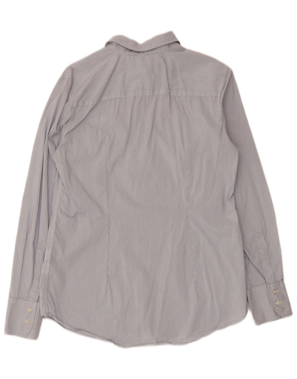 FRED PERRY Dameskjorte UK 18 XL Blå nålestribet bomuld