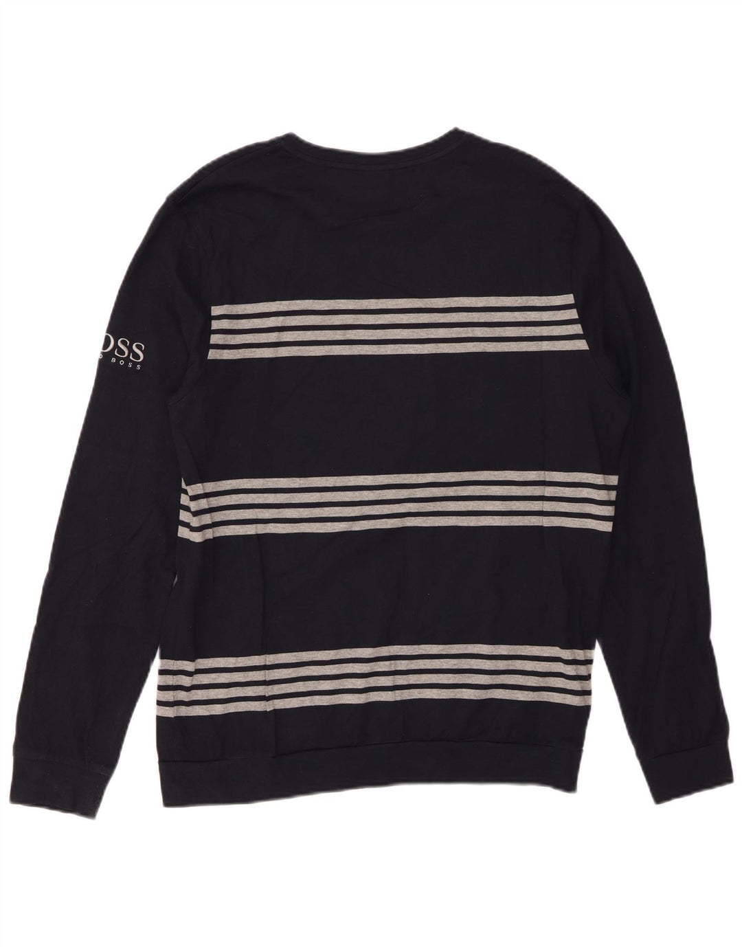 HUGO BOSS Herre Top Langærmet Medium Navyblå Stribet Bomuld