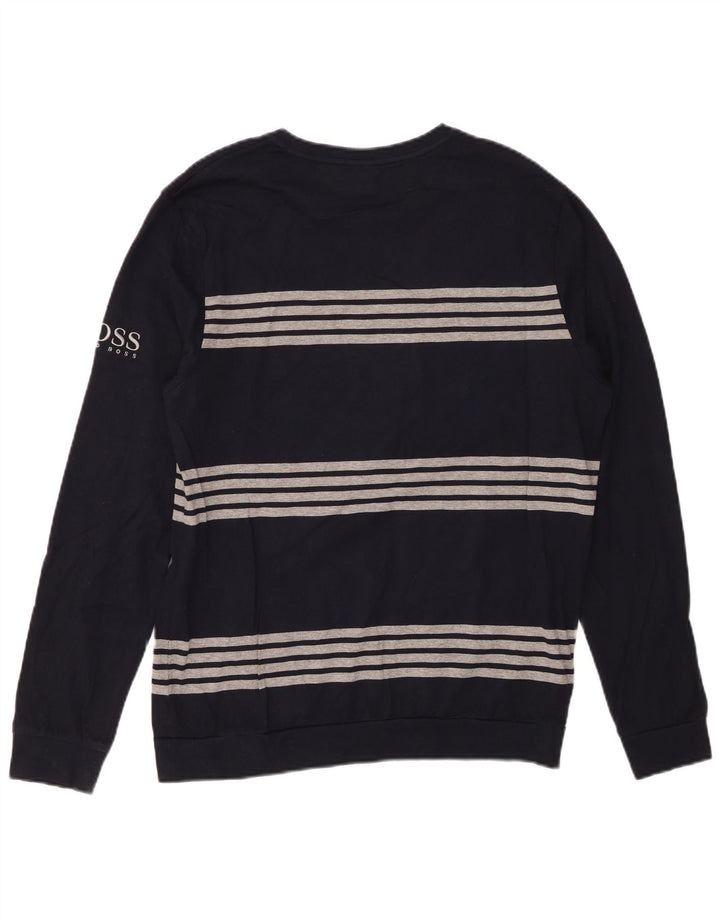 HUGO BOSS Herre Top Langærmet Medium Navyblå Stribet Bomuld