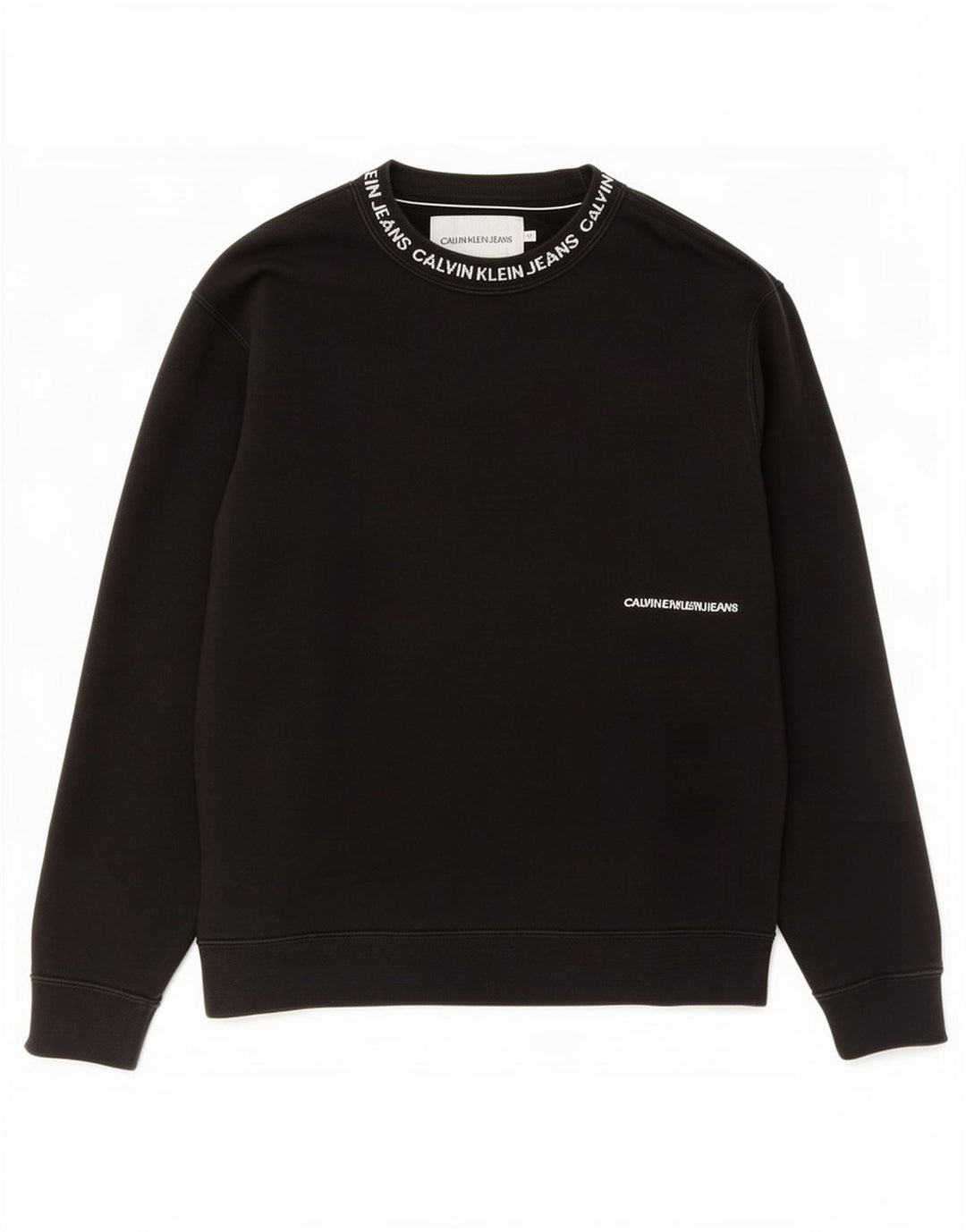 Calvin Klein Jeans Herre Grafisk Sweatshirt Jumper Medium Sort Bomuld