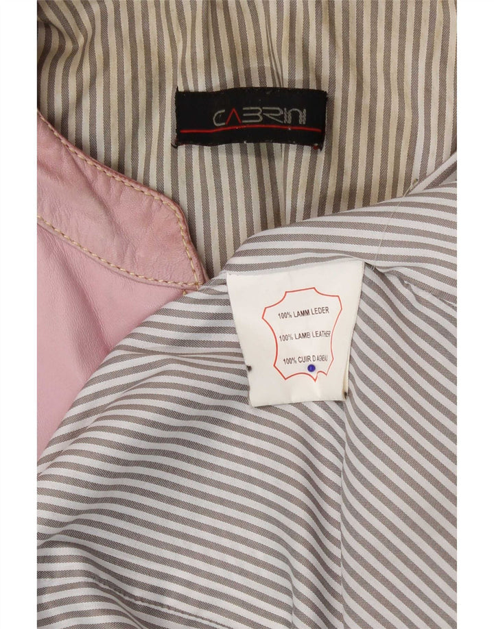 Cabrini Dame Læder Racer Jakke UK 14 Large Pink Læder