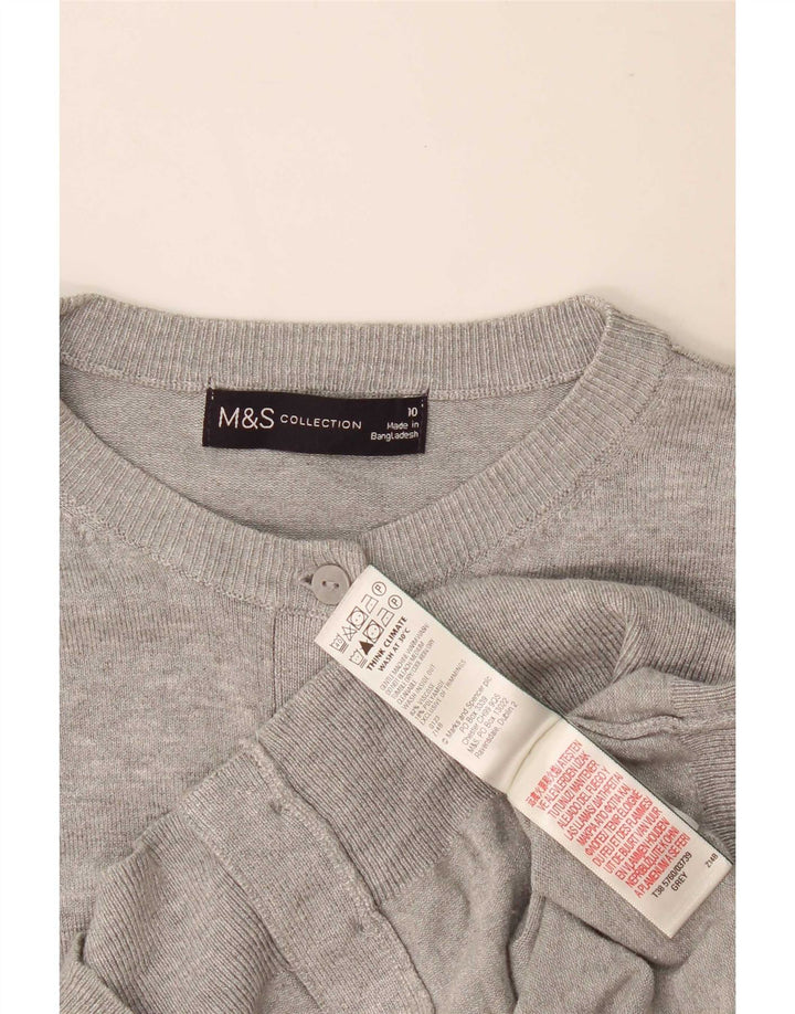 Marks & Spencer Dame Cardigan Sweater UK 10 Small Grey Viscose