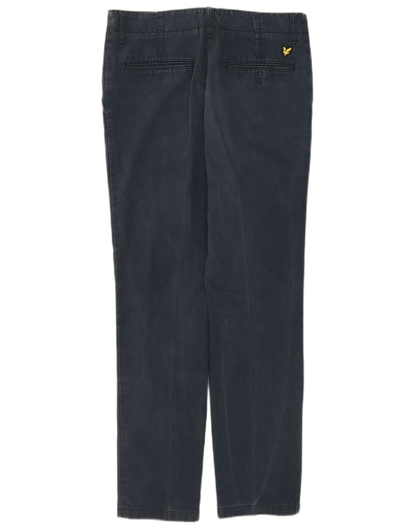 Lyle & Scott Mens Slim Chino Trousers W32 L31 Navy Blue Cotton