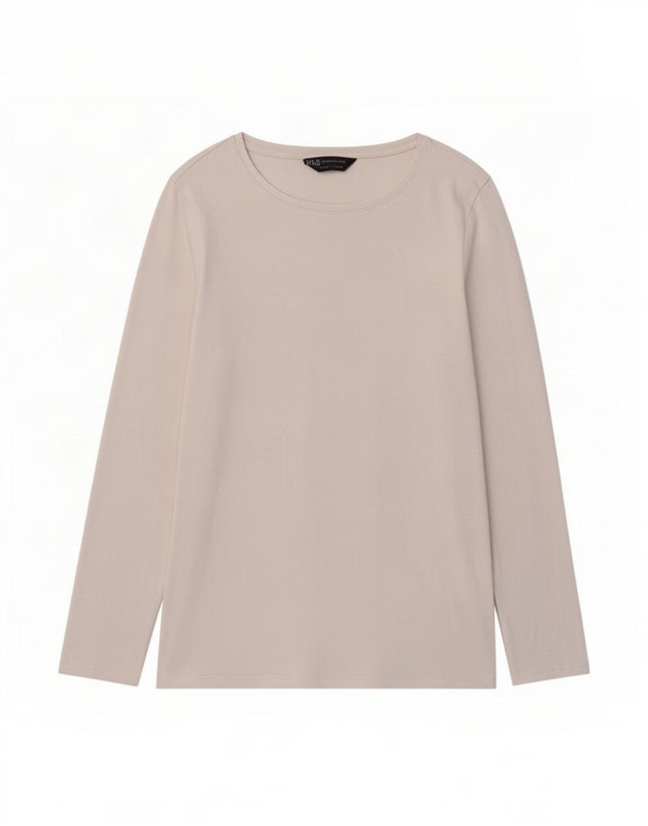 Marks & Spencer Dametop Langærmet UK 12 Medium Hvid Bomuld