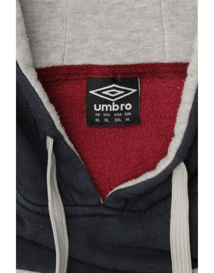 UMBRO Hættetrøje til mænd XL Burgundy Colourblock Bomuld
