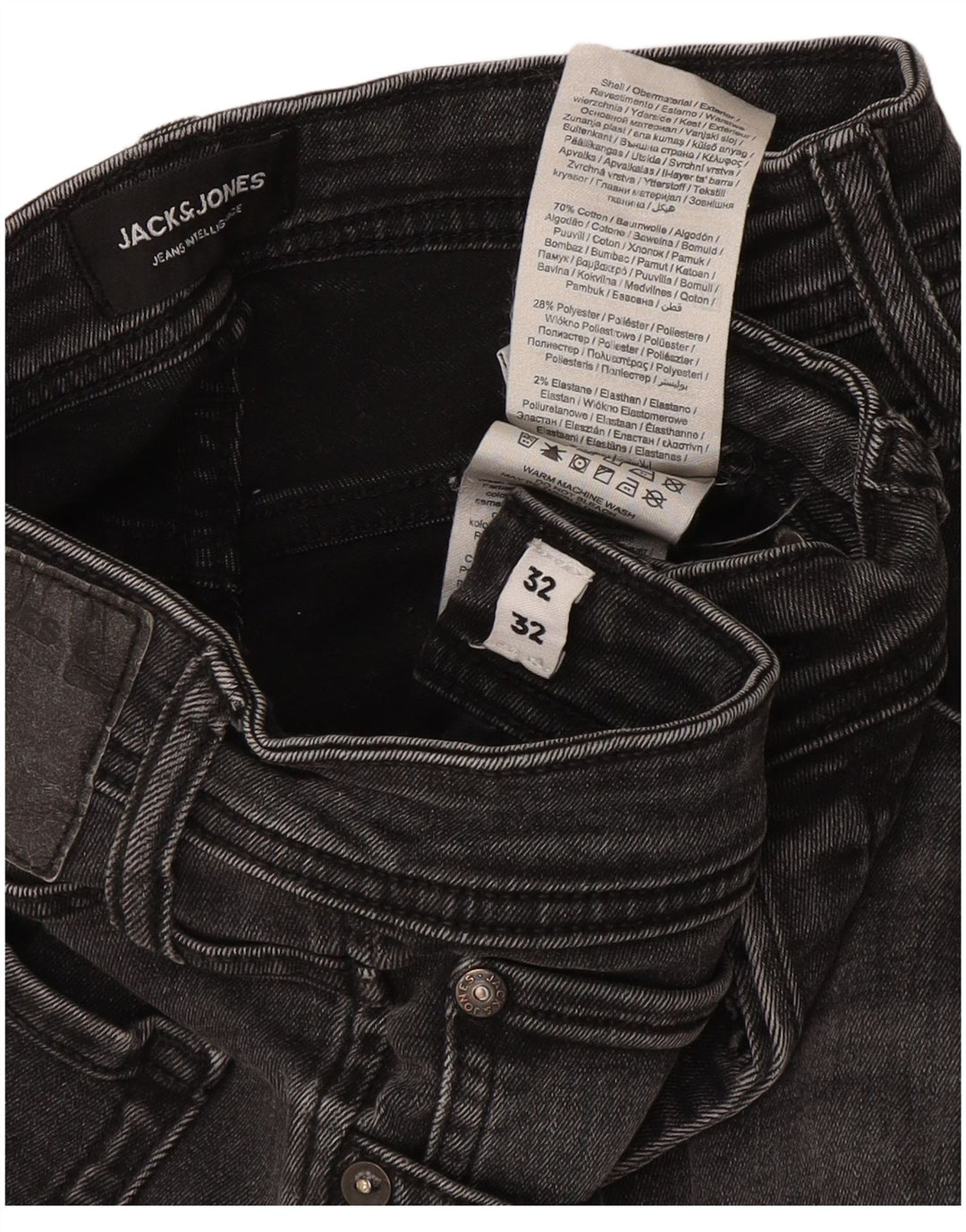 Jack & Jones Herre GLENN Slim Jeans W32 L32 Grå Bomuld