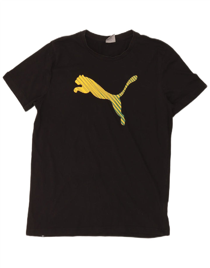 PUMA Grafisk T-shirt top til mænd, stor sort bomuld