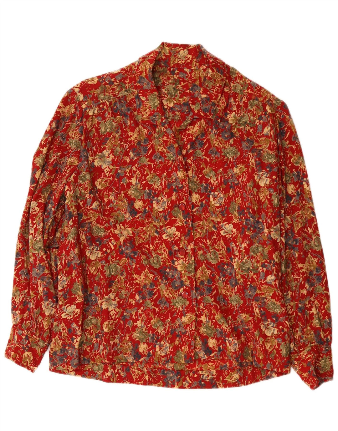 Vintage dameskjorte UK 16 Large Red Floral