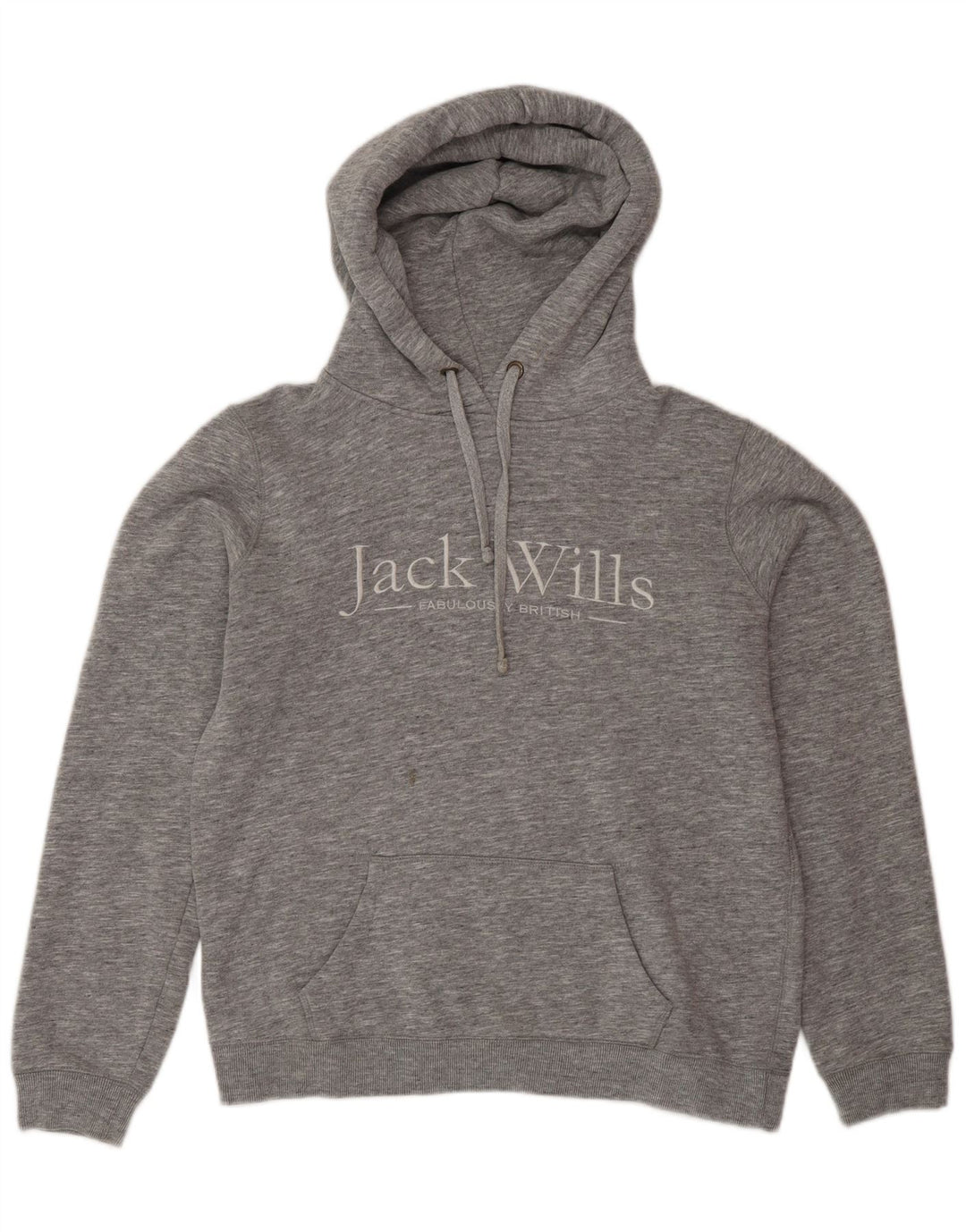 Jack Wills Grafisk Oversized Hoodie Jumper til kvinder UK 12 Medium Grå Flecked