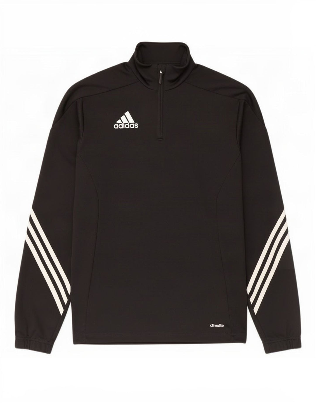 Adidas Herre Climalite Pullover med lynlås og træningsdragt, lille sort polyester