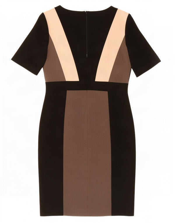 Marks & Spencer Womens Petite Sheath Dress UK 12 Medium Black Colourblock