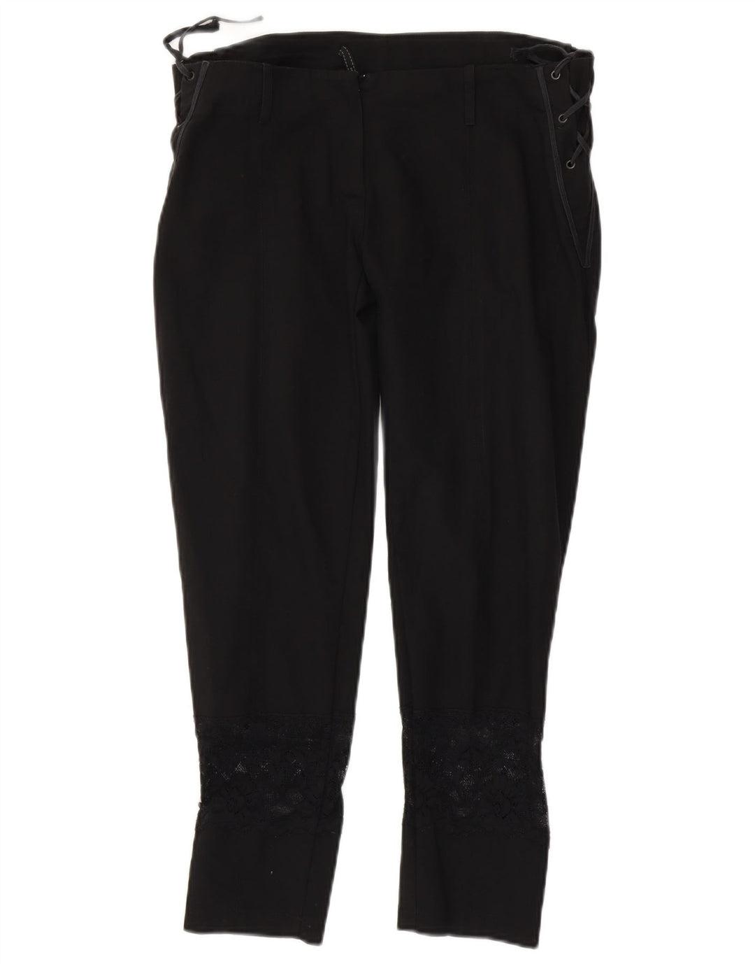 Vintage kvinders slim cropped bukser W34 L25 sort