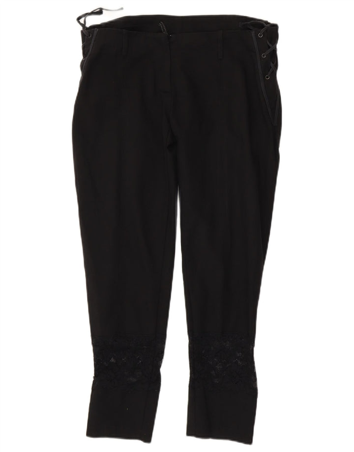 Vintage kvinders slim cropped bukser W34 L25 sort