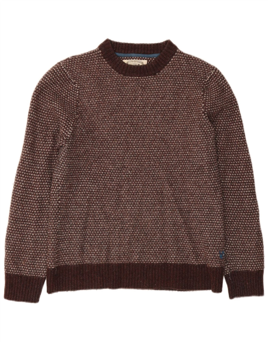 White Stuff Dame Crew Neck Jumper Sweater UK 14 Stor brun lammeuld
