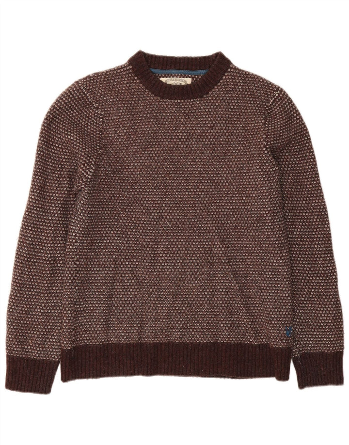 White Stuff Dame Crew Neck Jumper Sweater UK 14 Stor brun lammeuld