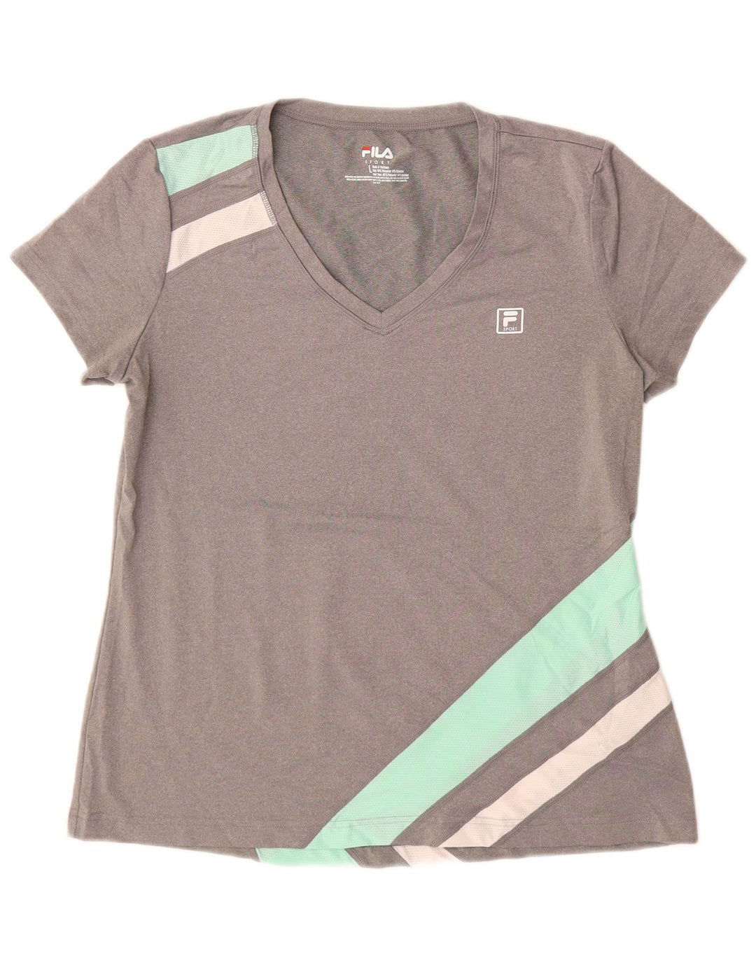 FILA T-shirt top til kvinder DK 14 Stor grå farveblok