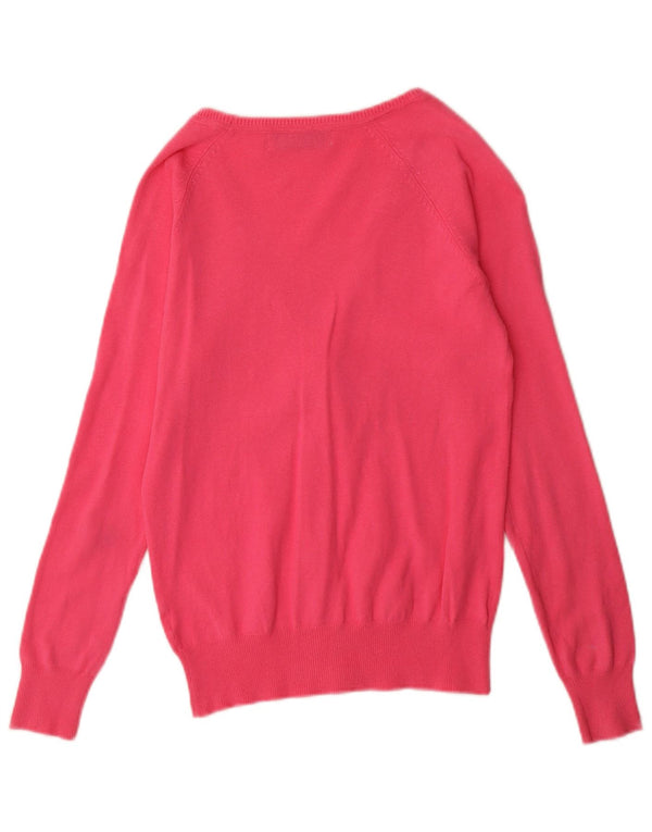 Zara Dame Cardigan Sweater UK 12 Medium Pink Bomuld