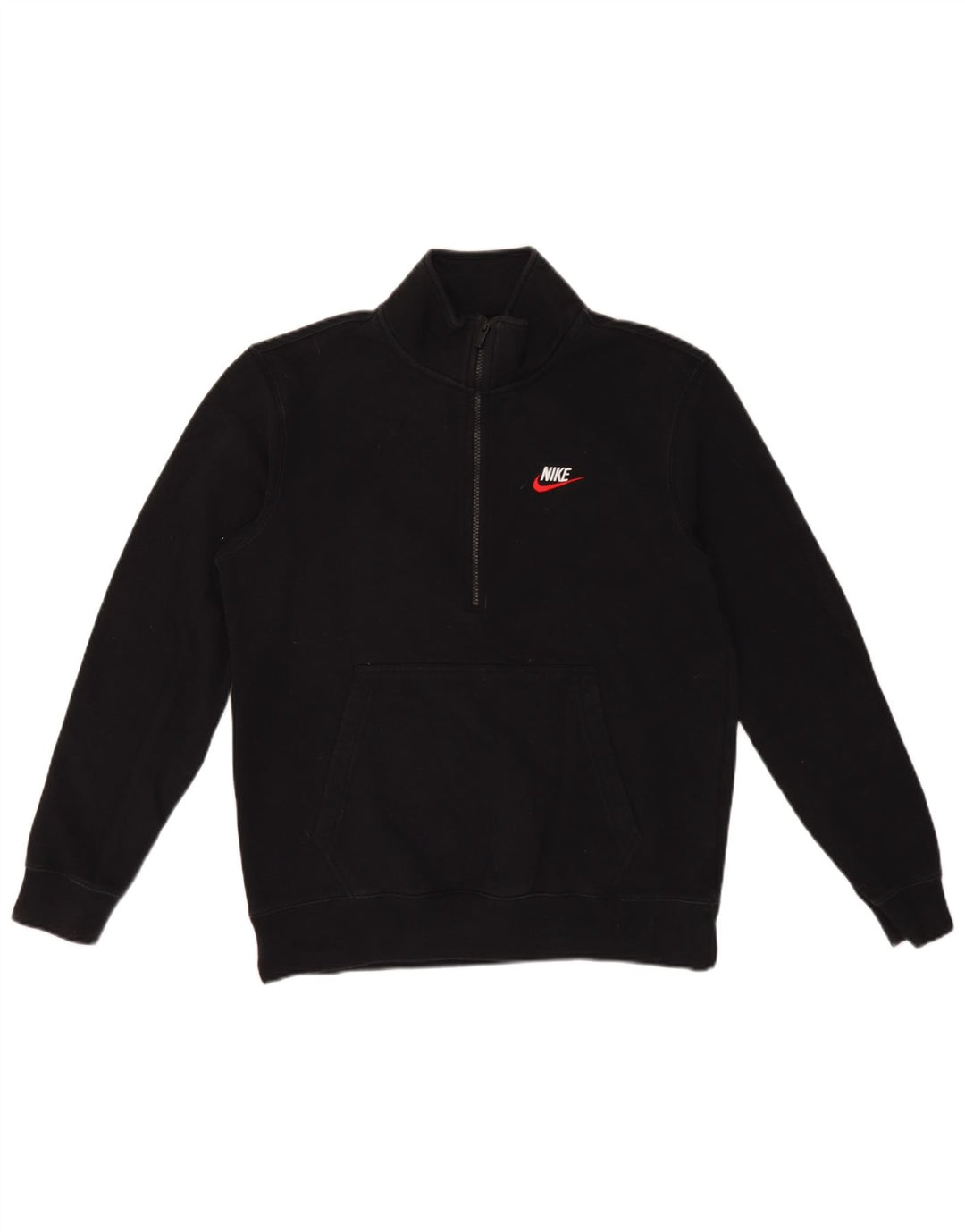 Nike Sweatshirt med lynlås til mænd mellem sort bomuld