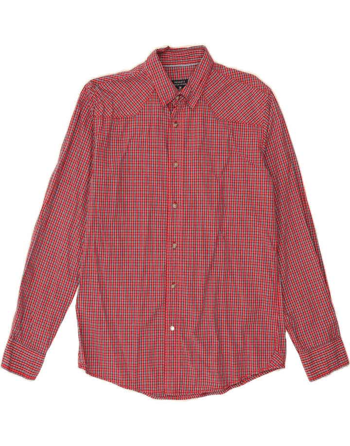 PECKOTT Mens Flannel Shirt Medium Red Check Vintage Peckott and Second-Hand Peckott from Messina Hembry 