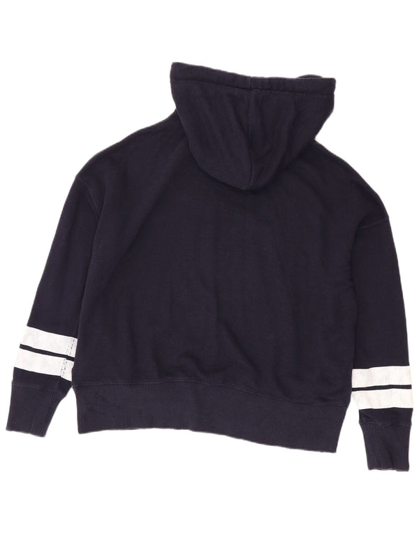Superdry grafisk hættetrøje til kvinder UK 14 Medium Navy Blue Colourblock