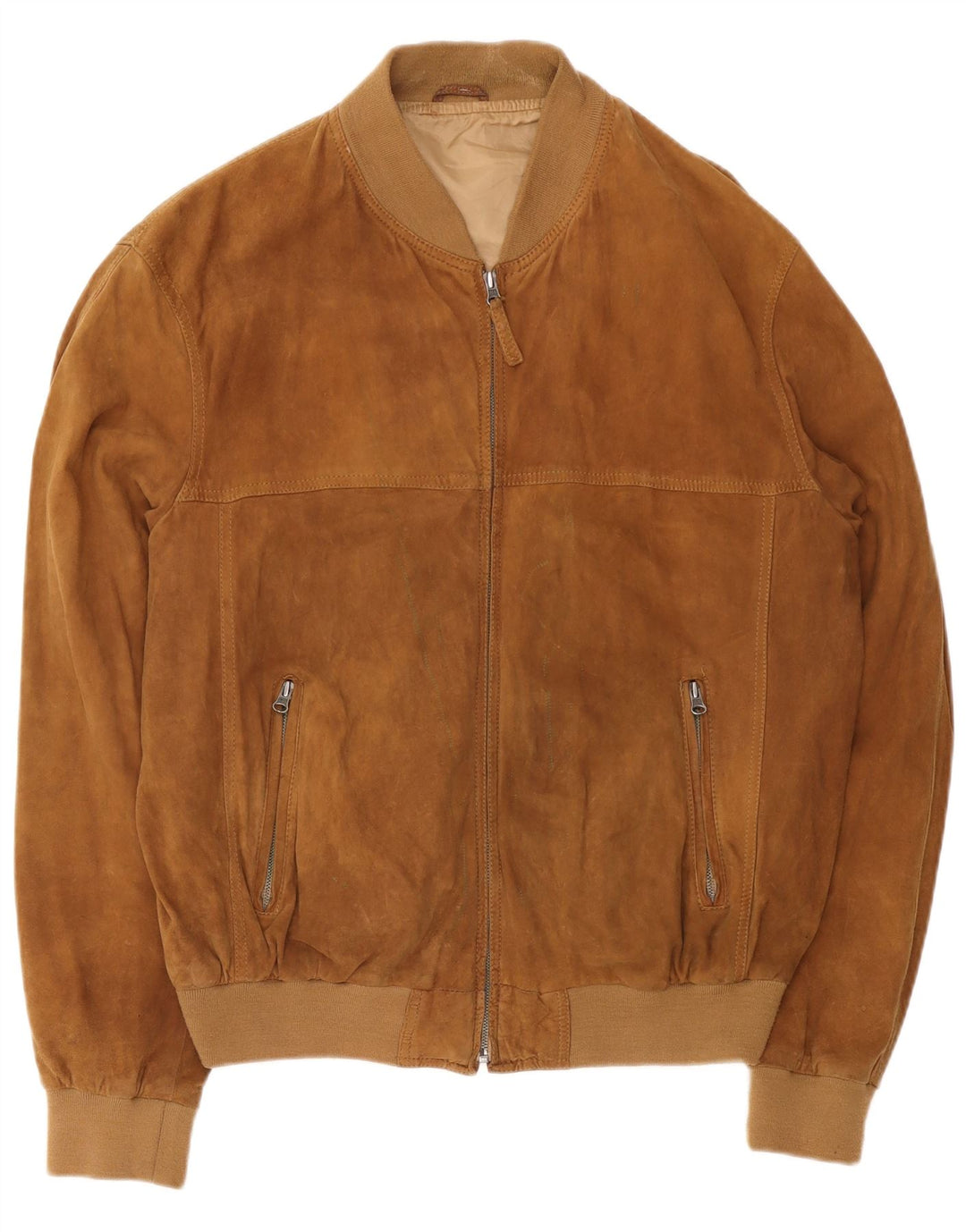 Vintage herre ruskind bomberjakke UK 42 XL brunt læder