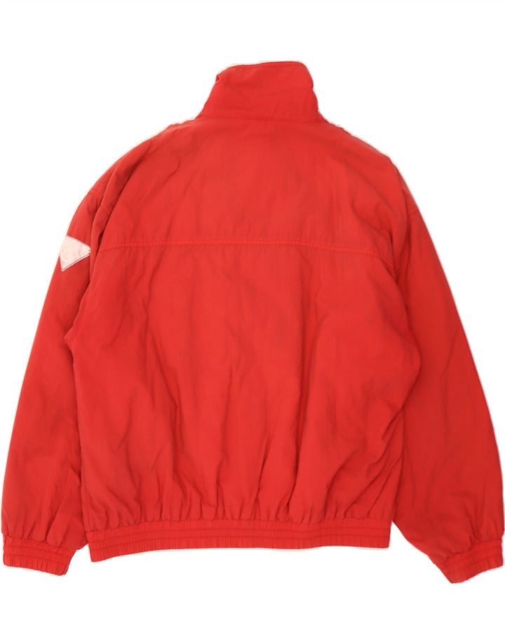 OLYMPIA Mens Bomber Jacket UK 42 XL Red Polyester Vintage Olympia and Second-Hand Olympia from Messina Hembry 