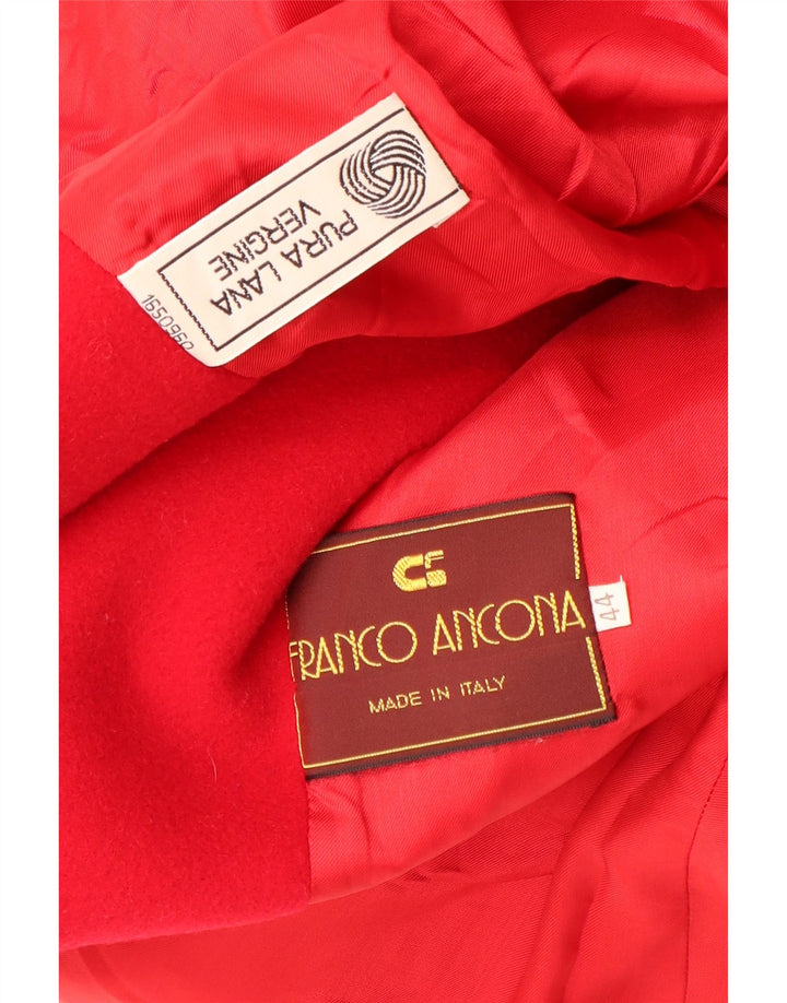 Franco Ancona Dame Oversized Dobbeltradet Frakke IT 44 Medium Rød