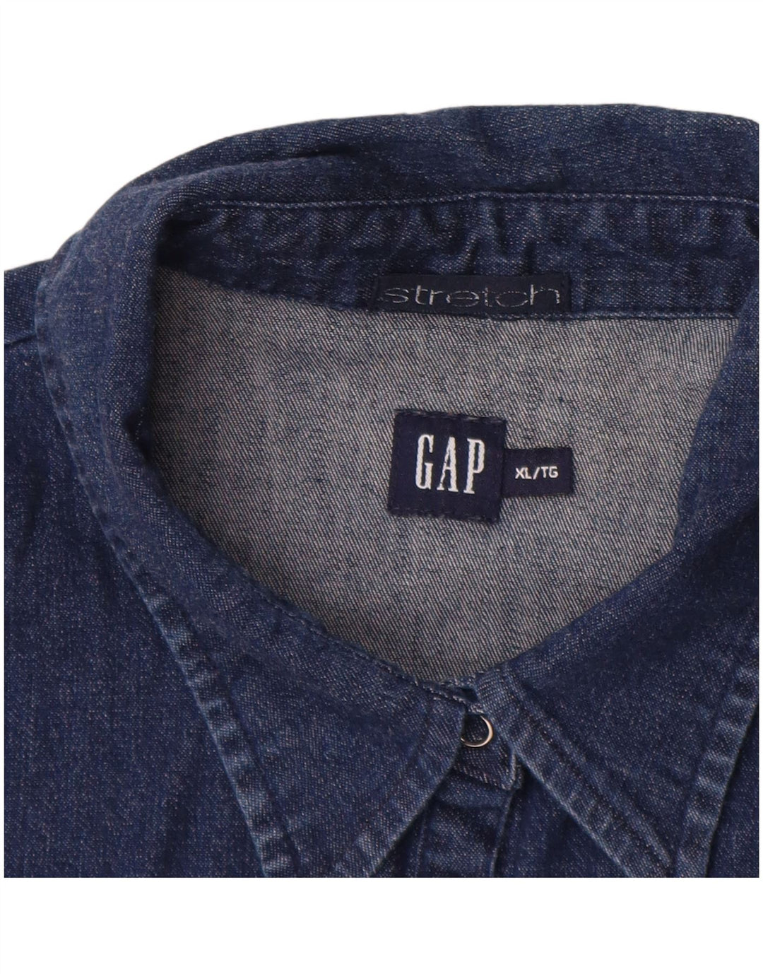 GAP Dame Stretch 3/4-ærmet denimskjorte UK 18 XL Navyblå Bomuld