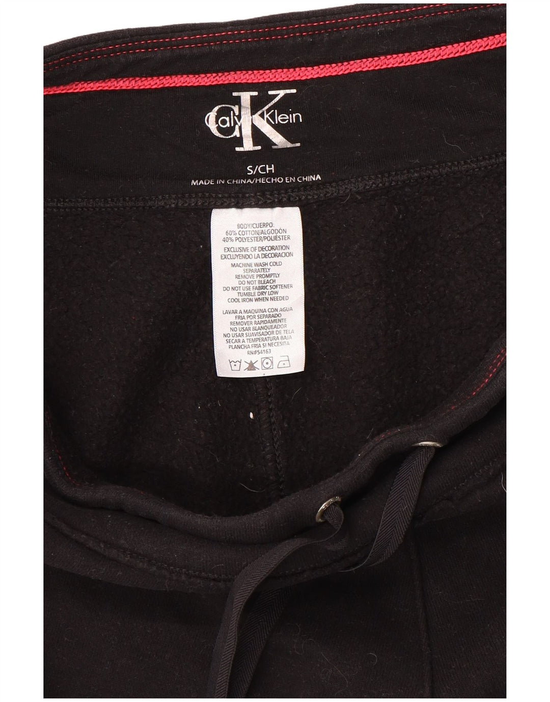 CALVIN KLEIN Graphic Tracksuit Bukser til kvinder Joggers UK 10 Small Black