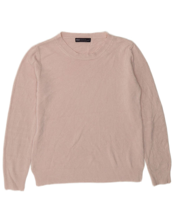 Marks & Spencer Dame Boat Neck Jumper Sweater UK 10 Small Pink