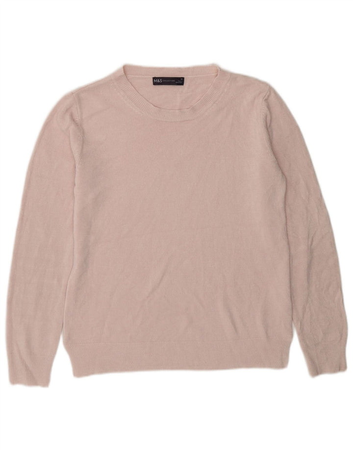 Marks & Spencer Dame Boat Neck Jumper Sweater UK 10 Small Pink